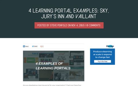 4 learning portal examples: Sky, Jury's Inn and Vaillant ...