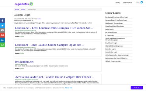 Laudius Login Laudius.net - Lms: Laudius Online-Campus ...