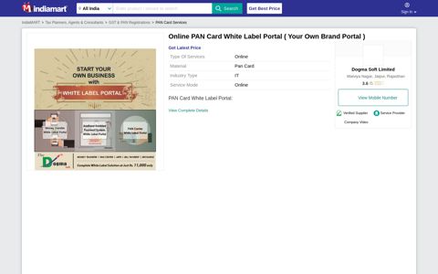 Online PAN Card White Label Portal ( Your Own Brand Portal ...