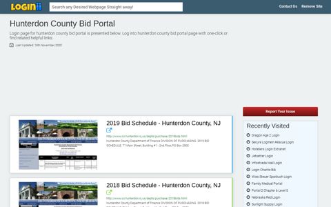 Hunterdon County Bid Portal - Loginii.com