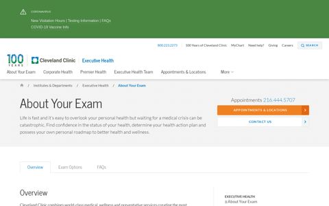 About Your Executive Health Exam | Cleveland Clinic