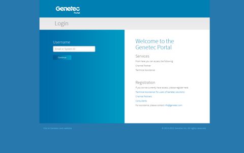 Genetec™ Portal: Login