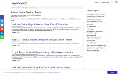 Indiana Online Academy Login Indiana Online High School ...