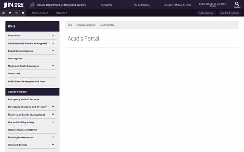 DHS: Acadis Portal - IN.gov