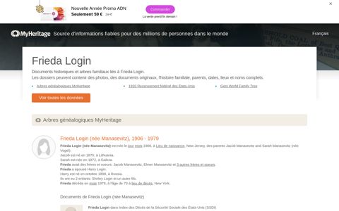 Frieda Login - Historical records and family trees - MyHeritage
