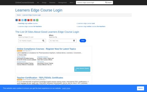 Learners Edge Course Login - OnlineCoursesSchools.com