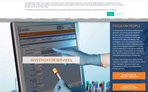 Investigator Site Services | Eurofins Central Laboratory
