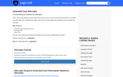 extended care allscripts - Official Login Page [100% Verified]