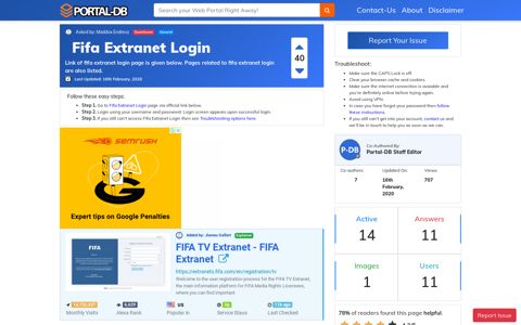 Fifa Extranet Login - Portal-DB.live