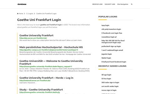 Goethe Uni Frankfurt Login ❤️ One Click Access