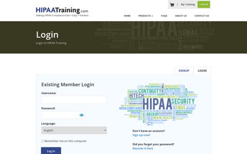 Member Login - HIPAATraining.com