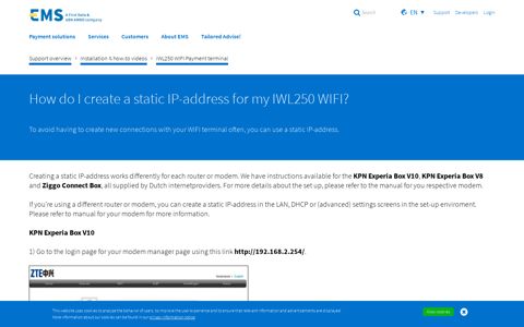 Setting up a static IP-address for the IWL250 WIFI | European ...