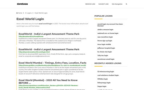 Essel World Login ❤️ One Click Access - iLoveLogin