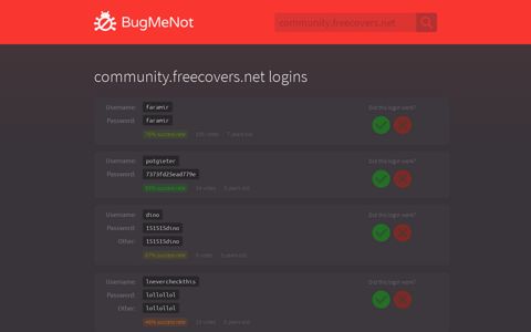 community.freecovers.net passwords - BugMeNot