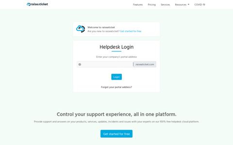 Free Helpdesk Login | Raiseaticket - 100% free software