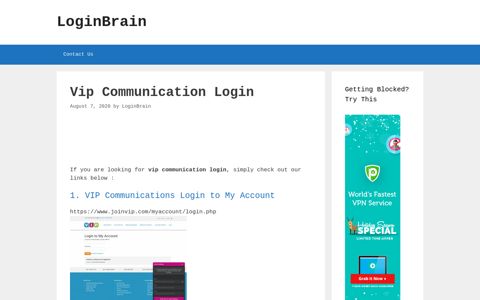 Vip Communication - Vip Communications Login To My Account