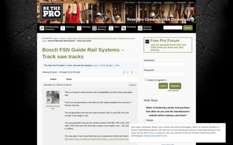 Bosch FSN Guide Rail Systems - Track saw tracks - Be the Pro