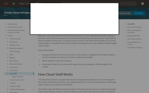 Cloud Shell - Oracle Cloud Portal