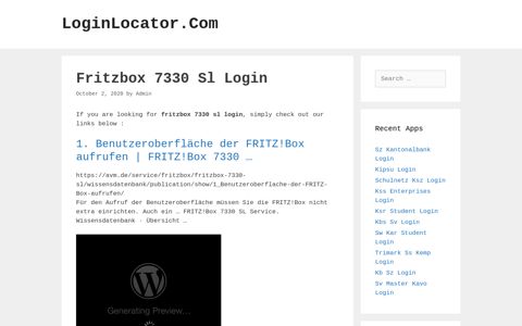 Fritzbox 7330 Sl Login - LoginLocator.Com