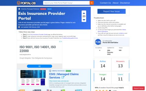 Esis Insurance Provider Portal