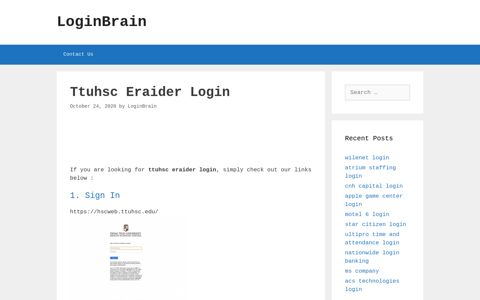 Ttuhsc Eraider - Sign In - LoginBrain