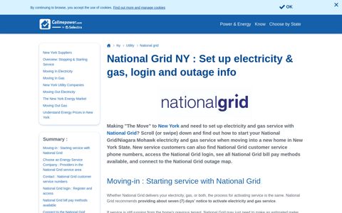 National Grid NY : Set up electricity & gas, login and outage info