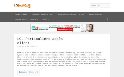 LCL Particuliers, comment se connecter particuliers.secure.lcl.fr