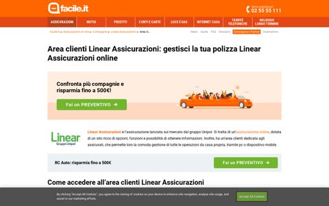 Area clienti Linear Assicurazioni online | Facile.it