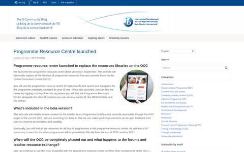Programme Resource Centre launched | IB Community Blog