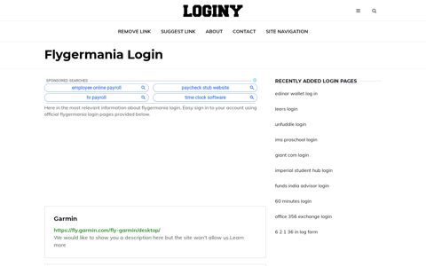 Flygermania Login ✔️ One Click Login - Loginy