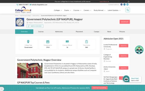Government Polytechnic (GP NAGPUR), Nagpur - 2021 ...
