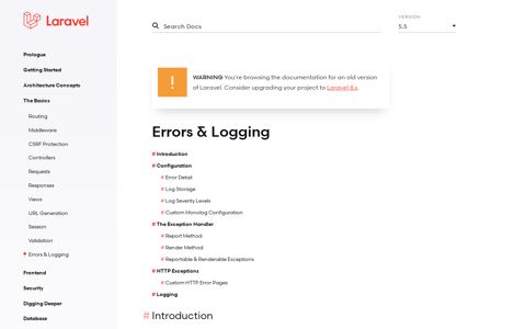 Errors & Logging - Laravel - The PHP Framework For Web ...