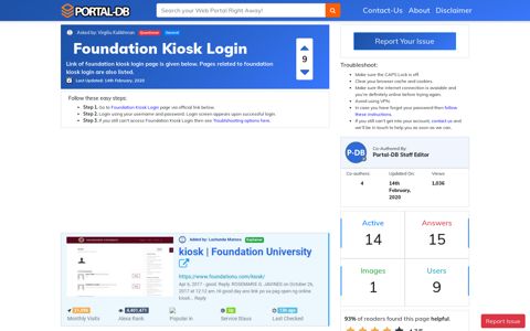 Foundation Kiosk Login - Portal-DB.live