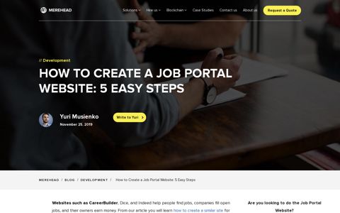 How to Create a Job Portal Website: 5 Easy Steps - Merehead