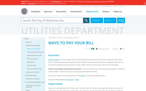 Ways to Pay Your Bill | City of OKC - OKC Gov