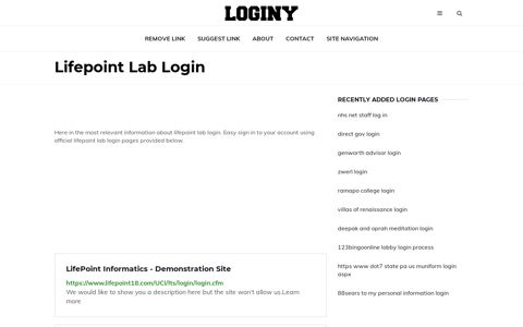 Lifepoint Lab Login ✔️ One Click Login - loginy.co.uk
