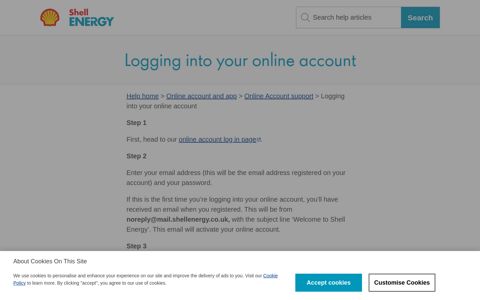 Logging into your online account – Help home - Shell Energy
