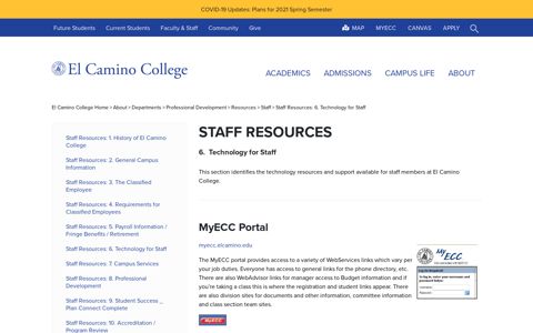 Staff Resources: 6. Technology for Staff - El Camino College