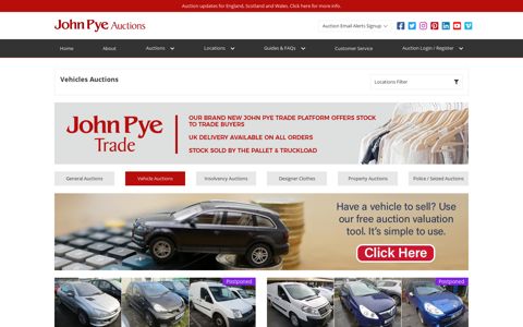 Seized and Used Online Vehicle Auctions | John Pye Auctions