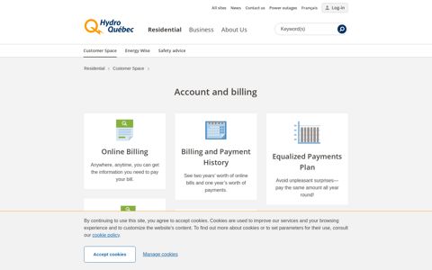 Account and billing | Hydro-Québec