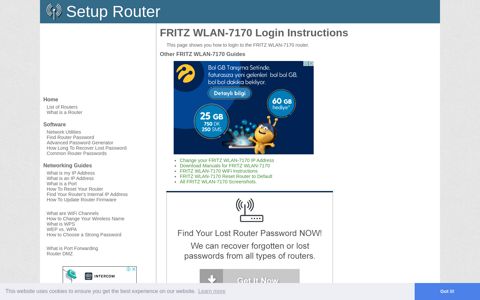 How to Login to the FRITZ WLAN-7170 - SetupRouter
