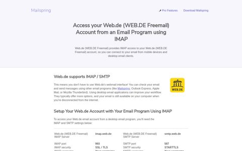 How to access your Web.de (WEB.DE Freemail) email ...