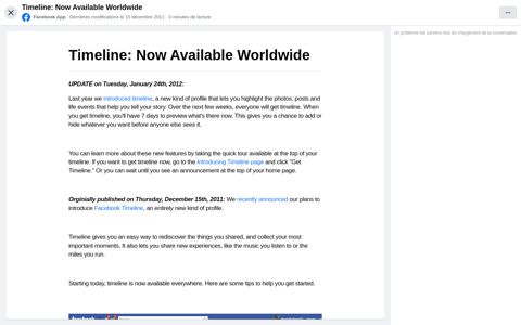 Timeline: Now Available Worldwide | Facebook