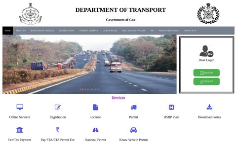 Department Of Transport,Government Of Goa