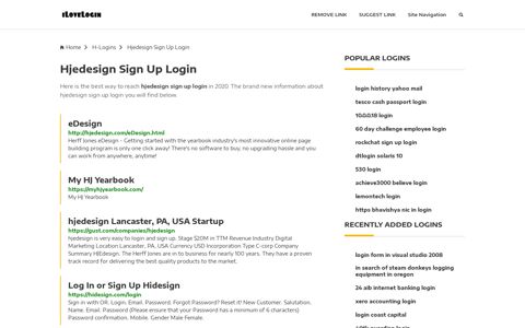 Hjedesign Sign Up Login ❤️ One Click Access - iLoveLogin
