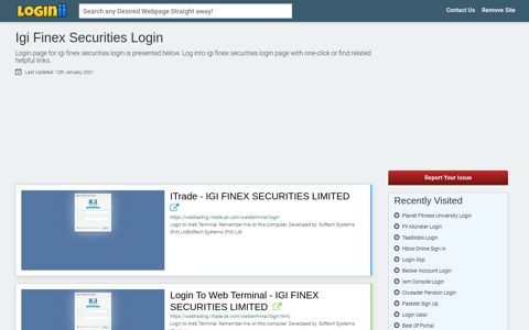 Igi Finex Securities Login - Loginii.com