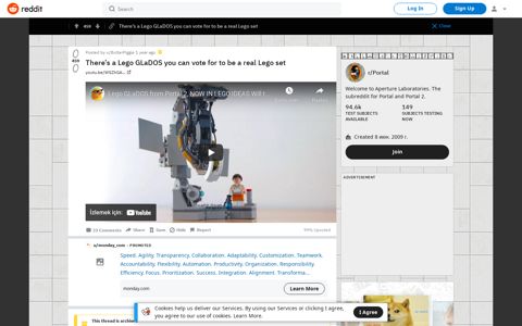 There's a Lego GLaDOS you can vote for to be a real Lego set ...