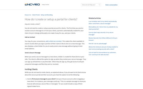 How do I create or setup a portal for clients? - Encyro Inc