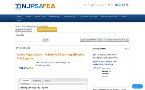 Event Registration - *LEGAL ONE Writing Effective ... - NJPSA Store