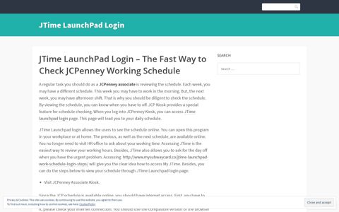 JTime LaunchPad Login